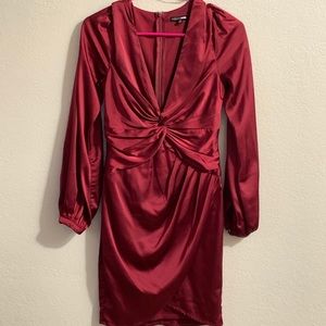 Plunge neck line mini dress